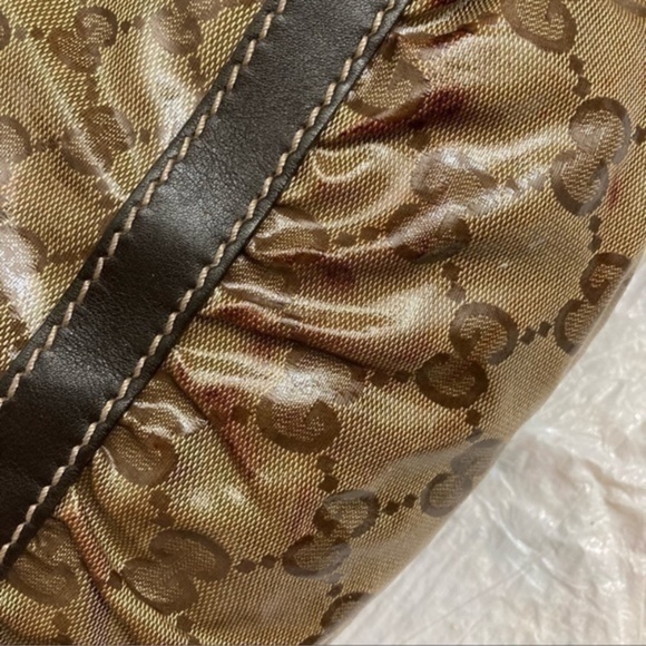 Gucci Brown GG Crystal Canvas and Leather Mix Tote bag - Picture 15 of 16